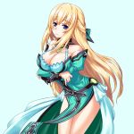  1girl bare_shoulders blonde_hair blue_eyes breasts choujigen_game_neptune cleavage detached_sleeves highres large_breasts long_hair nishiumi_yuuta solo vert 