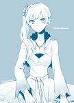  artist_name character_name dress jewelry long_hair necklace ponytail rwby scar shinoasa weiss_schnee 