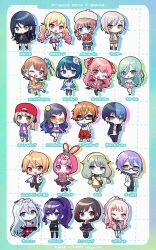  1other 25-ji_nightcord_de._(project_sekai) 3boys 6+girls :3 :d :o :q ;d absurdres adjusting_eyewear ahoge akiyama_mizuki animal_hood aoyagi_touya argyle_clothes argyle_necktie arm_up arms_at_sides asahina_mafuyu azusawa_kohane back_bow backwards_hat bag bare_shoulders black-framed_eyewear black_boots black_gloves black_hair black_hairband black_jacket black_pants black_sailor_collar black_serafuku black_shirt black_shoes black_shorts black_skirt black_socks black_thighhighs black_vest black_wrist_cuffs blonde_hair blue_border blue_bow blue_dress blue_hair blue_neckerchief blue_necktie blue_pantyhose blue_shirt blue_shorts blue_skirt blunt_ends blush boots border bow bow_legwear bowtie braid brown_bag brown_boots brown_eyes brown_jacket brown_skirt butterfly_hair_ornament buttons chibi chibi_only clenched_hand closed_mouth clothes_around_waist collared_shirt commentary crop_top cropped_shirt demon_girl demon_tail demon_wings double-parted_bangs drawstring dress drop_shadow earrings elbow_gloves fang flower frilled_bowtie full_body garter_straps glasses gloves gradient_border gradient_hair gradient_legwear green_border green_eyes green_hair green_skirt grey_eyes grid_background hair_between_eyes hair_bow hair_flower hair_ornament hairband hanasato_minori hand_in_pocket hand_on_own_arm hand_on_own_chest hand_up hands_up hat headphones headphones_around_neck highres hinomori_shiho hinomori_shizuku hood hood_down hood_up hoodie hoshino_ichika_(project_sekai) jacket jewelry kamishiro_rui kiritani_haruka knee_boots kneehighs koyoshi_yoko kusanagi_nene lab_coat layered_sleeves leo/need_(project_sekai) long_hair long_sleeves looking_at_viewer mochizuki_honami mole mole_under_eye mole_under_mouth momoi_airi more_more_jump!_(project_sekai) multicolored_hair multiple_boys multiple_girls navel neckerchief necklace necktie no_socks one_eye_closed ootori_emu open_clothes open_hoodie open_jacket open_mouth orange-tinted_eyewear orange_dress orange_eyes orange_pantyhose orange_shoes outline outstretched_arm pants pantyhose parted_lips pink_bow pink_bowtie pink_eyes pink_gloves pink_hair pink_jacket pink_shirt pink_shoes plaid_clothes plaid_necktie plaid_skirt pleated_skirt ponytail project_sekai purple_boots purple_hair purple_hoodie purple_skirt rabbit_hood red_bow red_dress red_gloves red_jacket red_pants red_skirt red_thighhighs rose sailor_collar school_uniform semi-rimless_eyewear serafuku shinonome_akito shinonome_ena shiraishi_an shirt shoes short_hair short_shorts short_sleeves shorts sidelocks skirt sleeve_bow sleeveless sleeveless_shirt slippers smile socks split-color_hair standing standing_on_one_leg star_(symbol) star_hair_ornament strapless strapless_dress streaked_hair striped_bow striped_bowtie striped_clothes striped_dress striped_pants striped_pantyhose sunglasses tail tenma_saki tenma_tsukasa thigh-highs tinted_eyewear tongue tongue_out translation_request twitter_username two-tone_hair two-tone_skirt two_side_up under-rim_eyewear vertical-striped_clothes vertical-striped_pantyhose vest violet_eyes vivid_bad_squad_(project_sekai) watermark white_background white_flower white_gloves white_hat white_outline white_rose white_shirt white_shoes white_slippers white_thighhighs wings wonderlands_x_showtime_(project_sekai) wrist_cuffs wristband x_hair_ornament yellow_bow yellow_bowtie yellow_dress yellow_eyes yellow_hairband yellow_necktie yellow_shoes yellow_sleeves yoisaki_kanade zettai_ryouiki 