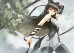  1girl black_hair blake_belladonna elbow_gloves gloves long_hair rwby ryouku single_glove solo yellow_eyes 