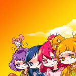  :d ai-chan_(dokidoki!_precure) aida_mana alternate_hairstyle blue_eyes blue_hair brown_hair closed_eyes dokidoki!_precure evening happy head_out_of_frame hishikawa_rikka kenzaki_makoto lowres madoka_aguri open_mouth orange_eyes orange_hair pink_eyes pink_hair precure purple_hair sad shaded_face smile tima violet_eyes yotsuba_alice 