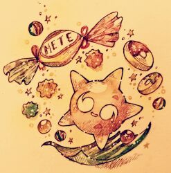  candy commentary_request cookie food konpeitou minior no_humans poke_ball pokemon pokemon_(creature) solo sparkle wrapped_candy yukichi_0611 