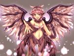  1girl alternate_costume animal_ears bare_arms bird_wings blush censored choker feathers fingernails hat hozenkakari lights long_fingernails midriff mystia_lorelei navel nude open_vest outstretched_arm outstretched_hand pink_eyes pink_hair purple_nails revealing_clothes smile solo touhou wings wrist_cuffs 
