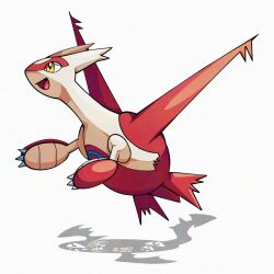  brown_eyes claws commentary english_commentary flying latias looking_to_the_side mistray-art no_humans numbered open_mouth pokemon pokemon_(creature) signature simple_background solo white_background 