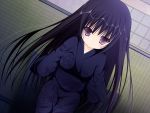  1girl black_eyes black_hair highres kimino long_hair original sitting solo tatami 