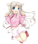  1girl animal_ears blonde_hair bloomers blue_eyes chinese_clothes dog_ears fang inumine_aya little_busters!! long_hair noumi_kudryavka solo underwear 