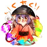  :3 animalization bowl furry hat hedgehog japanese_clothes kaenuco kimono mallet needle no_humans open_mouth purple_hair smile sukuna_shinmyoumaru touhou yellow_eyes 