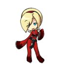  1boy androgynous animated animated_gif artist_request ash_crimson belt blonde_hair blue_eyes chibi cropped_jacket dancing freckles hair_over_one_eye hairband king_of_fighters long_sleeves lowres short_hair solo source_request 