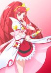  cure_ace dokidoki!_precure heart long_hair madoka_aguri magical_girl ponytail red_eyes redhead ribbon wand weapon 