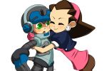  1boy 1girl absurdres beck_(mighty_no._9) cheek-to-cheek closed_eyes highres lydi-lydi_(jes) mighty_no._9 robot rockman rockman_dash tron_bonne 