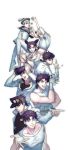  black_n_12 family giorno_giovanna higashikata_jousuke higashikata_jousuke_(jojolion) johnny_joestar jojo_no_kimyou_na_bouken jojolion jonathan_joestar joseph_joestar_(young) kuujou_jolyne kuujou_joutarou purple_hair steel_ball_run 