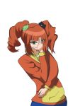  1girl dangan_ronpa enoshima_junko_(cosplay) green_eyes highres idolmaster long_hair orange_hair solo takatsuki_yayoi twintails 