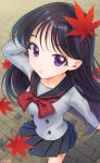  1girl bishoujo_senshi_sailor_moon black_hair essence_(swtmiss) hino_rei long_hair perspective school_uniform serafuku violet_eyes 