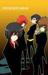  4boys formal gold_(pokemon) ookido_green pocky pokemon red_(pokemon) silver_(pokemon) suit temp_(artist) 