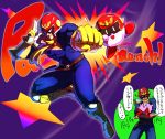  captain_falcon_(cosplay) cosplay epic f-zero falcon_punch gloves helmet hug kirby kirby_(series) male manly nintendo punching scarf smile super_smash_bros. translated translation_request 