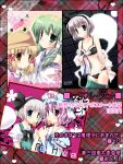  blue_eyes bra green_eyes green_hair hair_ribbon hairband hat hitodama kochiya_sanae konpaku_youmu konpaku_youmu_(ghost) lingerie moriya_suwako nasu_hanahana panties pink_hair red_eyes ribbon saigyouji_yuyuko short_hair silver_hair touhou underwear undressing yellow_eyes 