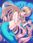  blue_eyes blush bracelet cute head_fins headfins jewelry long_hair mermaid monster_girl necklace yukimura_tsubame yuukyuu_no_sharin 