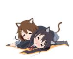  :p animal_ears black_hair blazer blush brown_hair cat_ears cat_tail catgirl closed_eyes hair_ornament hairclip hirasawa_yui k-on! kemonomimi_mode long_hair multiple_girls nakano_azusa nekomimi pair pantyhose petting qwer school_uniform short_hair skirt tail tongue 