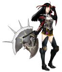  axe gloves long_hair monster_hunter sakamoto_mineji simple_background thigh-highs thighhighs warrior weapon 