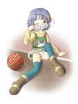  bad_id basketball blue_eyes blue_hair flat_chest glasses loli mikogami_rimu panties tears thighhighs underwear 