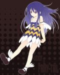  achiba blue_hair child fairy_tail loli long_hair mary_janes shoes short_dress socks striped violet_eyes wendy_marvell 