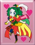  &lt;3 blue_eyes cefca_palazzo cefca_palazzo_(cosplay) chibi clown cosplay final_fantasy final_fantasy_vi green_hair long_hair makeup nobu_(artist) ponytail tina_branford 