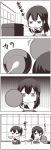  4koma akagi_(kantai_collection) chibi closed_mouth comic highres japanese_clothes kaga_(kantai_collection) kantai_collection long_hair monochrome muneate open_eyes 