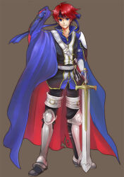  1boy armor blue_armor blue_eyes blue_headband commentary_request fingerless_gloves fire_emblem fire_emblem:_the_binding_blade forehead_protector gloves headband highres looking_at_viewer red_hair roy_(fire_emblem) suikomu_now 