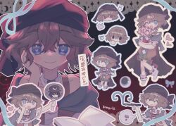  3others amoris_(aam0ris) annoyed arde_(len'en) aries_(symbol) bare_shoulders benny_(len'en) black_background black_cape black_eyes black_turban blue_eyes blue_outline blush_stickers book border bouquet brown_hair cape chibi choker cine_hamal closed_mouth collarbone commentary crossed_bangs disembodied_eye dot_nose english_commentary enraku_tsubakura expressionless eye_brooch eye_of_senri gradient_background green_shorts hair_between_eyes hand_fan hand_on_own_cheek hand_on_own_face happy head_only heart heart-shaped_pupils holding holding_bouquet holding_fan holding_pen jacket kuzu_suzumi lace lace_border len'en letterboxed light_blush loose_hair_strand monad multiple_others multiple_persona multiple_views musical_note nib_pen_(object) open_book open_clothes open_jacket orange_jacket ornate_border outline outside_border painting_(action) pen pink_pupils purple_scarf purple_shirt red_background red_eyes red_ribbon ribbon ribbon-trimmed_shorts ribbon-trimmed_socks ribbon_legwear ribbon_trim scarf shirt short_hair shorts signature single_blush_sticker sleeveless sleeveless_jacket sleeveless_shirt smile socks solid_oval_eyes speech_bubble spoken_musical_note straight-on symbol-shaped_pupils taurus_(symbol) translation_request tuanshan turban two-tone_background two-tone_shirt upper_body white_border white_choker white_outline white_shirt white_socks 