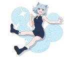  1girl animal_ears blue_eyes blue_hair blush boots cat_ears dress looking_at_viewer nanami_ao sleeveless solo ume_(plumblossom) yozakura_quartet 