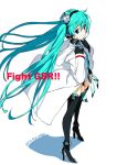  1girl aqua_eyes aqua_hair boots coat crown elbow_gloves gloves goodsmile_company hatsune_miku headphones headset long_hair official_art racequeen saitom solo thigh_boots thighhighs twintails very_long_hair vocaloid 