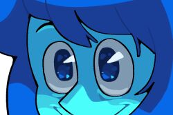  1girl blue_eyes blue_hair blue_skin closed_mouth colored_skin commentary discount-supervillain english_commentary eye_focus eye_reflection gem_(steven_universe) lapis_lazuli_(steven_universe) reflection smile solo steven_universe 
