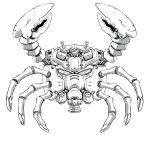  giant_enemy_crab highres ledjoker07 mecha monochrome no_humans simple_background white_background 
