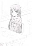  1girl ghettoyouth gokou_ruri highres long_hair monochrome ore_no_imouto_ga_konna_ni_kawaii_wake_ga_nai school_uniform solo 