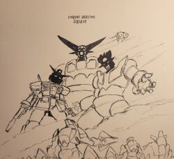  baronofchickens beam_rifle commentary crossover energy_gun english_commentary english_text getter-1 getter_robo greyscale gundam halo:_reach halo_(series) highres humanoid_robot imminent_death mazinger_(series) mazinger_z_(mecha) mecha monochrome multiple_crossover open_hands plasma_sword robot rx-78-2_gundam sangheili science_fiction shaded_face size_difference sketch smoke spacesuit spread_fingers super_robot super_robot_wars type-1_energy_sword unggoy weapon 