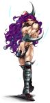  1boy arm_blade beya cars_(jojo) highres jojo_no_kimyou_na_bouken loincloth long_hair purple_hair red_eyes solo weapon 