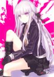  1girl dangan_ronpa highres hirasato kirigiri_kyouko long_hair purple_hair sitting skirt solo very_long_hair violet_eyes 