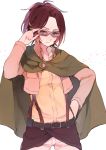  1girl brown_hair cape goggles hange_zoe military military_uniform shingeki_no_kyojin solo toshimasa_(serialism) uniform 