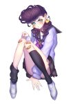  1girl bandages black_n_12 blue_eyes genderswap higashikata_jousuke jojo_no_kimyou_na_bouken pompadour purple_hair school_uniform serafuku solo tears twintails 