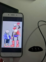  ! !!! 2019 2boys 2d arm_up armor black_shorts blue_jacket blue_shorts boots brothers cape comic commentary digital_media duo english_commentary fourth_wall full_body gloves grey_background grey_hood height_difference holding_hands hollow_eyes hood hood_down hooded_jacket humanoid jacket long_sleeves looking_at_viewer male male_focus male_only mittens monster monster_boy multiple_boys no_nose ok_hand one_eye_closed open_clothes open_jacket papyrus_(undertale) phone phone_screen photo_(medium) pink_slippers red_boots red_cape red_gloves sans_(undertale) segmented_comic shirt shorts siblings simple_background single_vertical_stripe skeleton slippers socks speech_bubble standing striped_shorts teeth undead undertale utdr_(toby_fox) veah3 vertical-striped_clothes vertical-striped_shorts white_armor white_mittens white_shirt white_stripes yellow_socks 