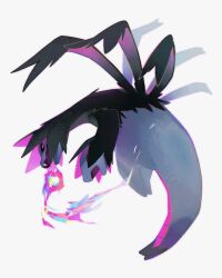  black_sclera colored_sclera commentary dragon fangs highres hydreigon itsvinnuf multiple_heads no_humans open_mouth pokemon pokemon_(creature) pokemon_focus solo violet_eyes wings 