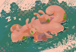  commentary_request evolutionary_line full_body goodra goomy green_eyes hinekure no_humans open_mouth pokemon pokemon_(creature) sleeping sliggoo zzz 