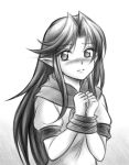  1girl blush bound_wrists hylian long_hair malon monochrome neckerchief nintendo nintendo_ead ocarina_of_time pointy_ears solo tacoyaki the_legend_of_zelda the_legend_of_zelda:_ocarina_of_time 