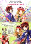  1boy 1girl bunnelby calme_(pokemon) comic confetti drum drum_set instrument namie-kun party_popper pokemon pokemon_(creature) pokemon_(game) pokemon_xy serena_(pokemon) 