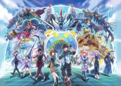  6+boys 6+girls arm_blade arm_cannon armor barefoot bird black_dress black_hair black_shirt black_tank_top blonde_hair blue_fire blue_hair blue_jacket blue_leotard blue_shorts braid breasts brown_hair brown_vest camisole cape card cendrillmon close_(digimon) coat colored_skin cool_boy_(digimon) copyright_name d-storage dark-skinned_male dark_skin denim denim_shorts digimoji digimon digimon_(creature) digimon_card_game digimon_liberator dragon dress drill_hair energy_cannon fire ghost green_armor green_jacket grey_coat grey_hair grey_shorts group_picture hair_ornament hand_in_pocket head-mounted_display high-waist_shorts high_ponytail highres holding holding_card jacket kazama_shoto kinosaki_arisa knight lab_coat leotard long_hair mecha medium_breasts medusamon multicolored_hair multicolored_jacket multiple_boys multiple_girls muscular muscular_male necromon official_art omegamon omegamon_x-antibody owen_dreadnought pants pink_camisole pink_skin pointy_ears ponytail purple_hair pyramid_(structure) pyramidimon ragnamon red_cape red_hair red_jacket red_pants robot sand shirt short_hair shorts snake_hair_ornament spiky_hair standing streaked_hair sunglasses sword tank_top tied_jacket trading_card twin_braids twin_drills two-sided_cape two-sided_fabric two-tone_jacket very_long_hair vest weapon white_cape white_coat white_hair white_jacket wings yao_qinglan yellow_jacket zenith_(digimon) zephagamon 