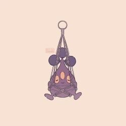  bonsly brown_background closed_eyes highres looking_at_viewer no_humans petite_echorizon pokemon pokemon_(creature) procreate_(medium) simple_background solo 