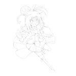 1girl absurdres bike_shorts boots choker cure_sunny hair_ornament highres hino_akane isumi_(i-spixi) lineart looking_at_viewer magical_girl monochrome open_mouth precure short_hair skirt smile smile_precure! thigh_boots thighhighs tiara transparent_background 
