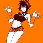  1girl genderswap ginmu headband jojo_no_kimyou_na_bouken midriff narancia_ghirga short_hair shorts solo 