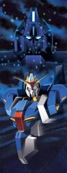  aeug commentary_request funbolt gundam mecha mecha_focus mobile_suit nebula no_humans prototype_zeta_gundam_x1 robot science_fiction space star_(sky) v-fin zeta_gundam zeta_gundam_(mobile_suit) 