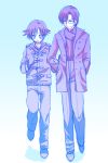  2boys arm_holding blush coat glasses height_difference multiple_boys original sasatsuyu short_hair smile yaoi 